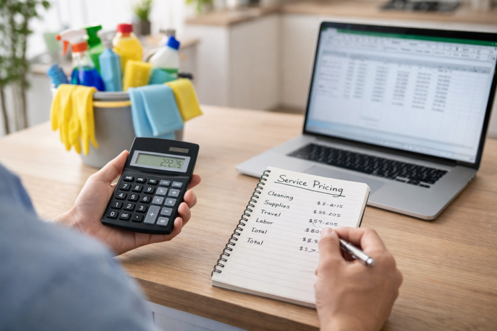 Calculating pricing for home cleaning services