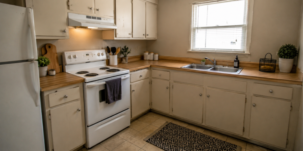 Cheap kitchen improvement ideas with simple cabinets and budget-friendly upgrades