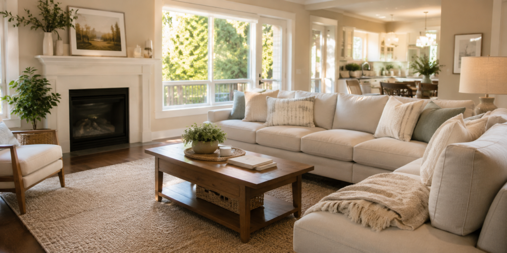 Clean and tidy home after following a home cleaning routine