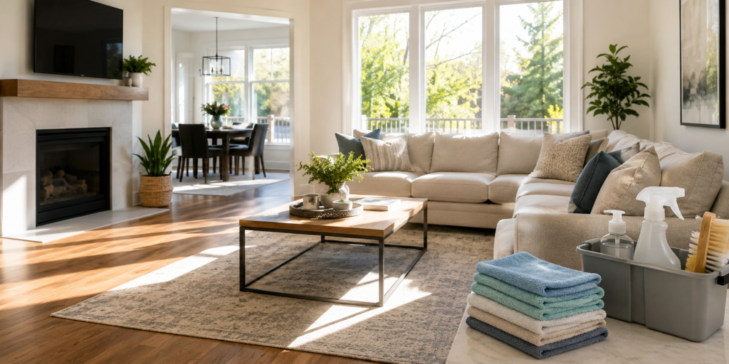 Clean home after professional home cleaning service