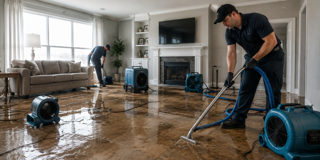 Water damage cleaning covered by home insurance after a burst pipe