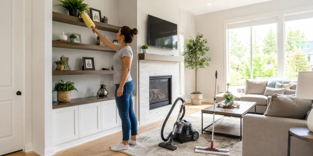 best order to clean your home from top to bottom