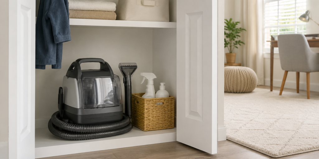 Compact carpet cleaner for apartments and small spaces