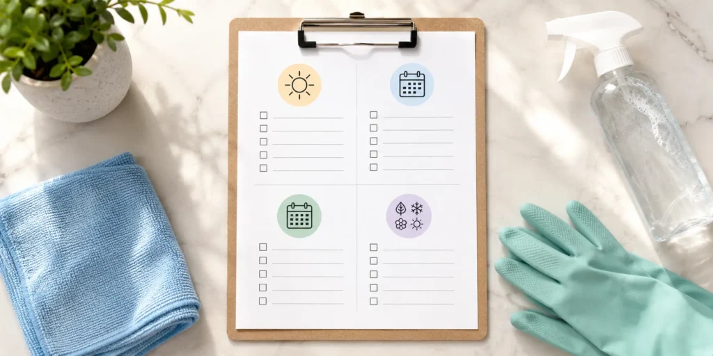 daily weekly monthly seasonal home cleaning schedule