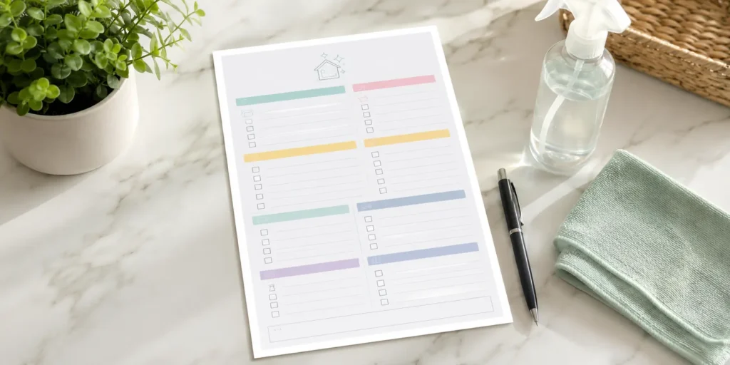 printable home cleaning checklist for daily weekly monthly tasks