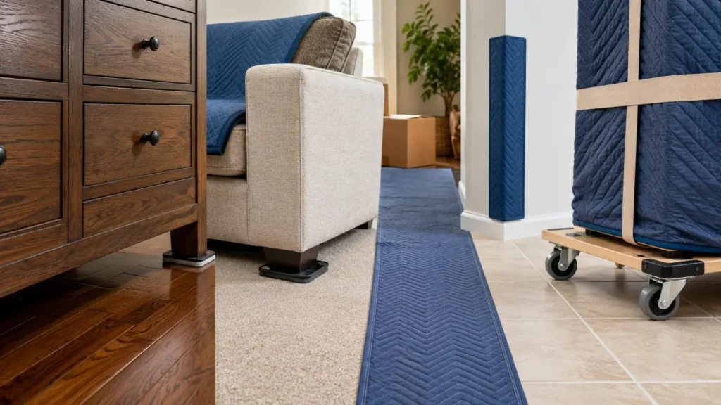 Correct furniture sliders and floor protection for hardwood, carpet, and tile