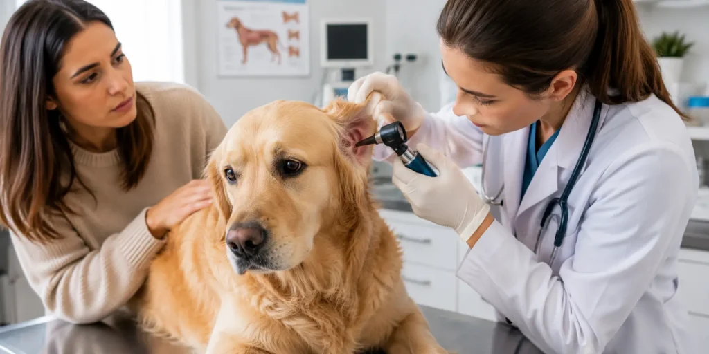Dog ear infection warning signs requiring veterinary care