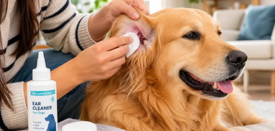 Home remedies for cleaning dogs ears using safe ear cleaner at home