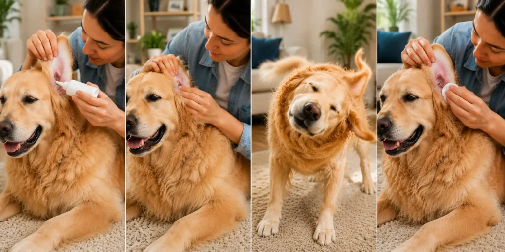 Step-by-step process for cleaning dogs ears at home